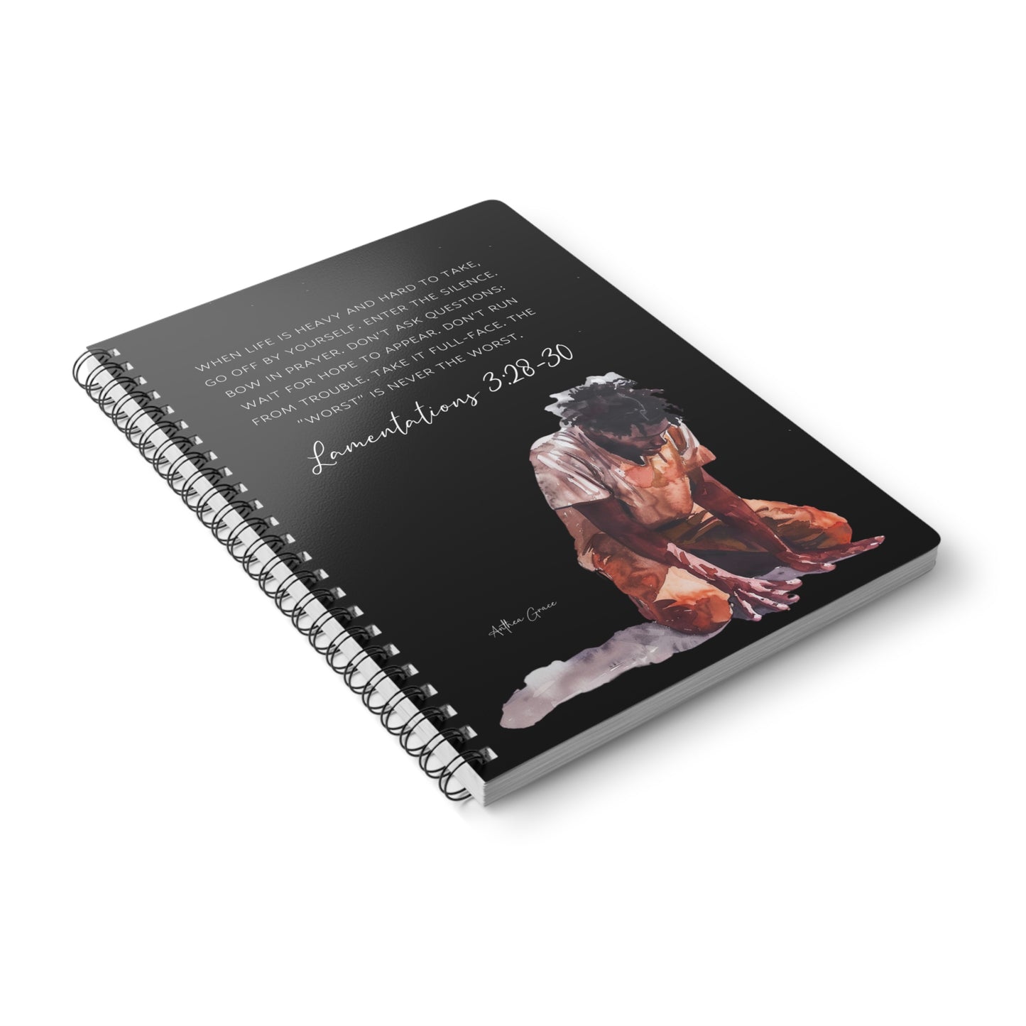 Lamentations 3:28-30 Spiral A5 Notebook
