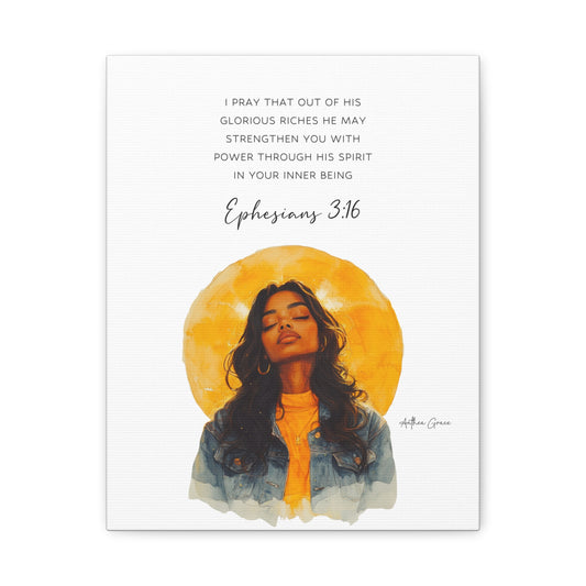 Ephesians 3:16 Wall Art Canvas