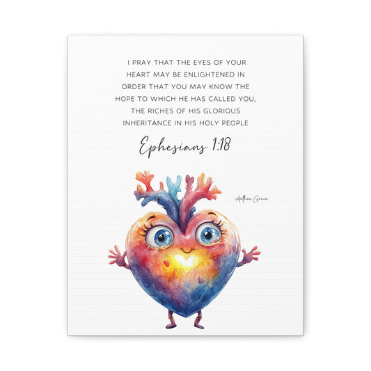 Ephesians 1:18 Wall Art Canvas