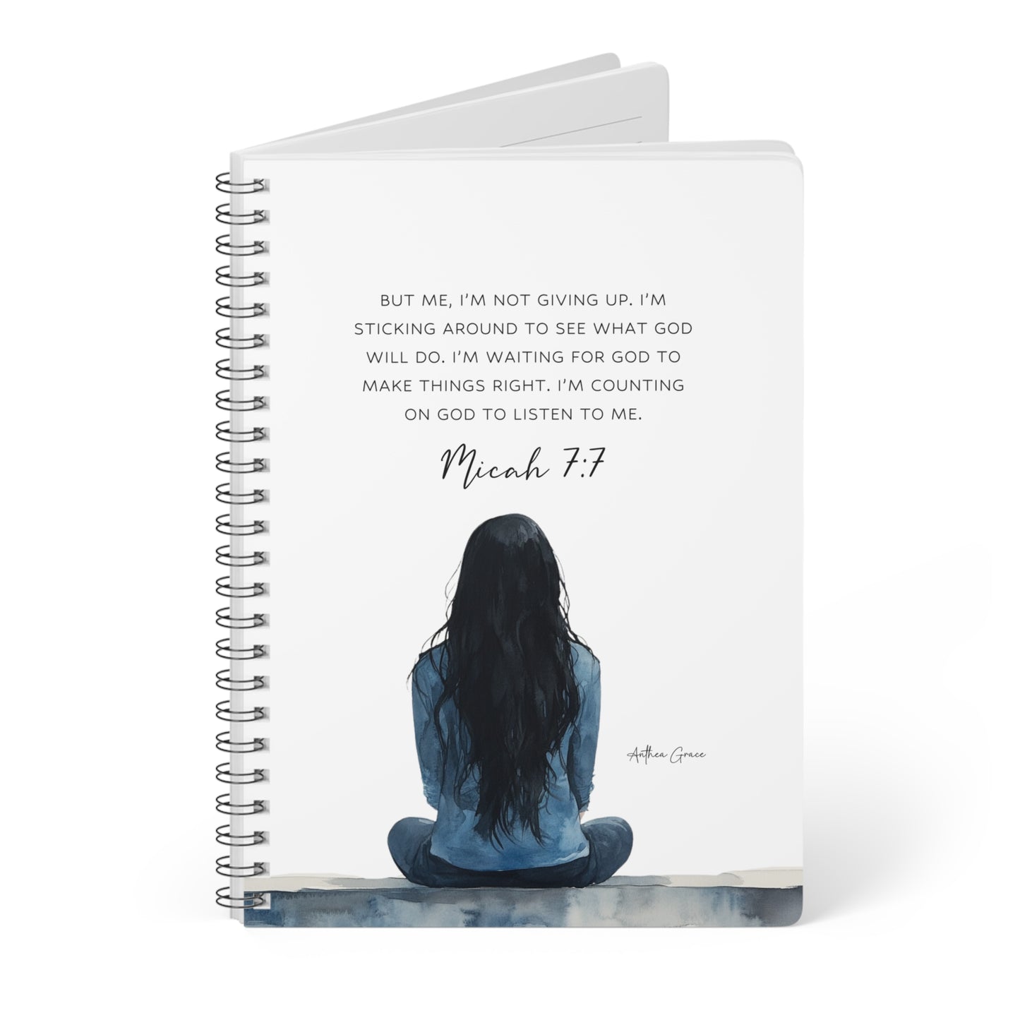 Micah 7:7 Spiral A5 Notebook