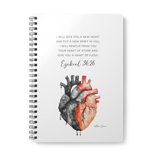 Ezekiel 36:26 Spiral A5 Notebook