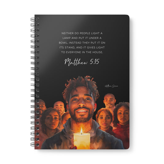 Matthew 5:15 Spiral A5 Notebook