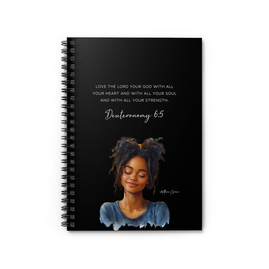 Copy of Deuteronomy 6:5 Spiral Notebook, Christian Journal for Women, Inspirational Faith Gift, Bible Verse Diary, Self Love Planner