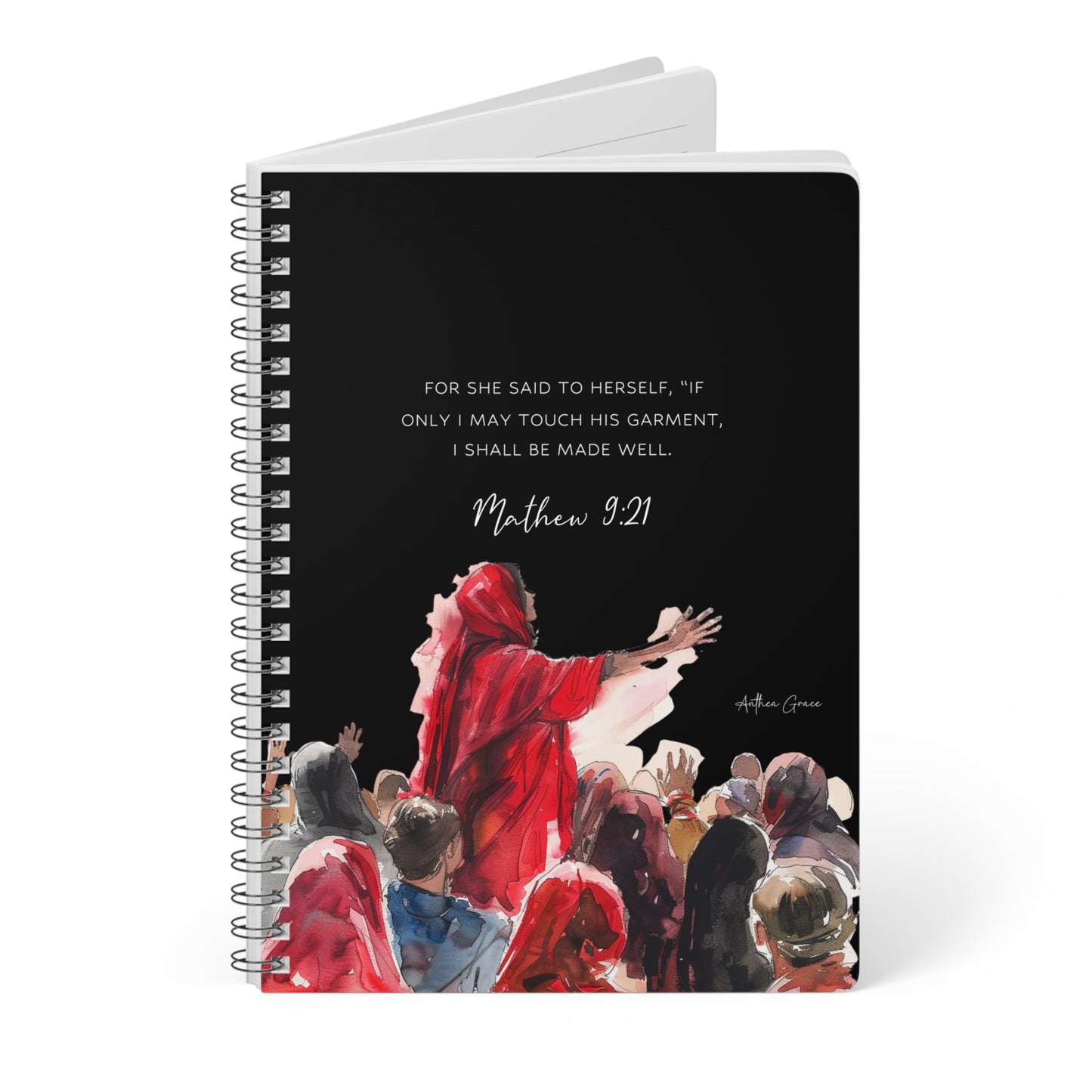 Mathew 9:21 Spiral A5 Notebook