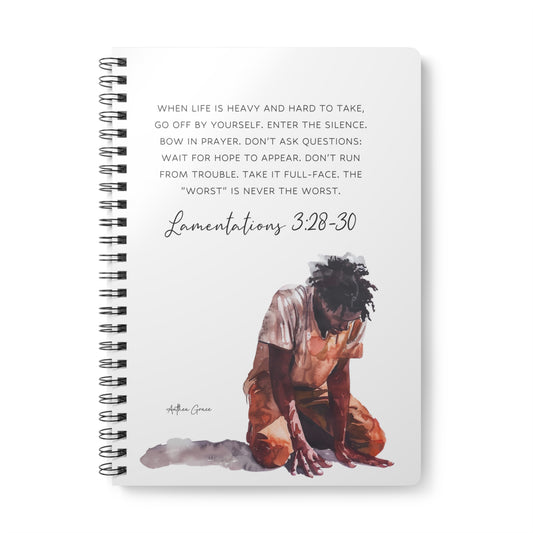 Lamentations 3:28-30 Spiral A5 Notebook