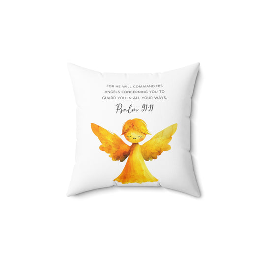 Psalm 91:11 Cozy Decorative Pillow