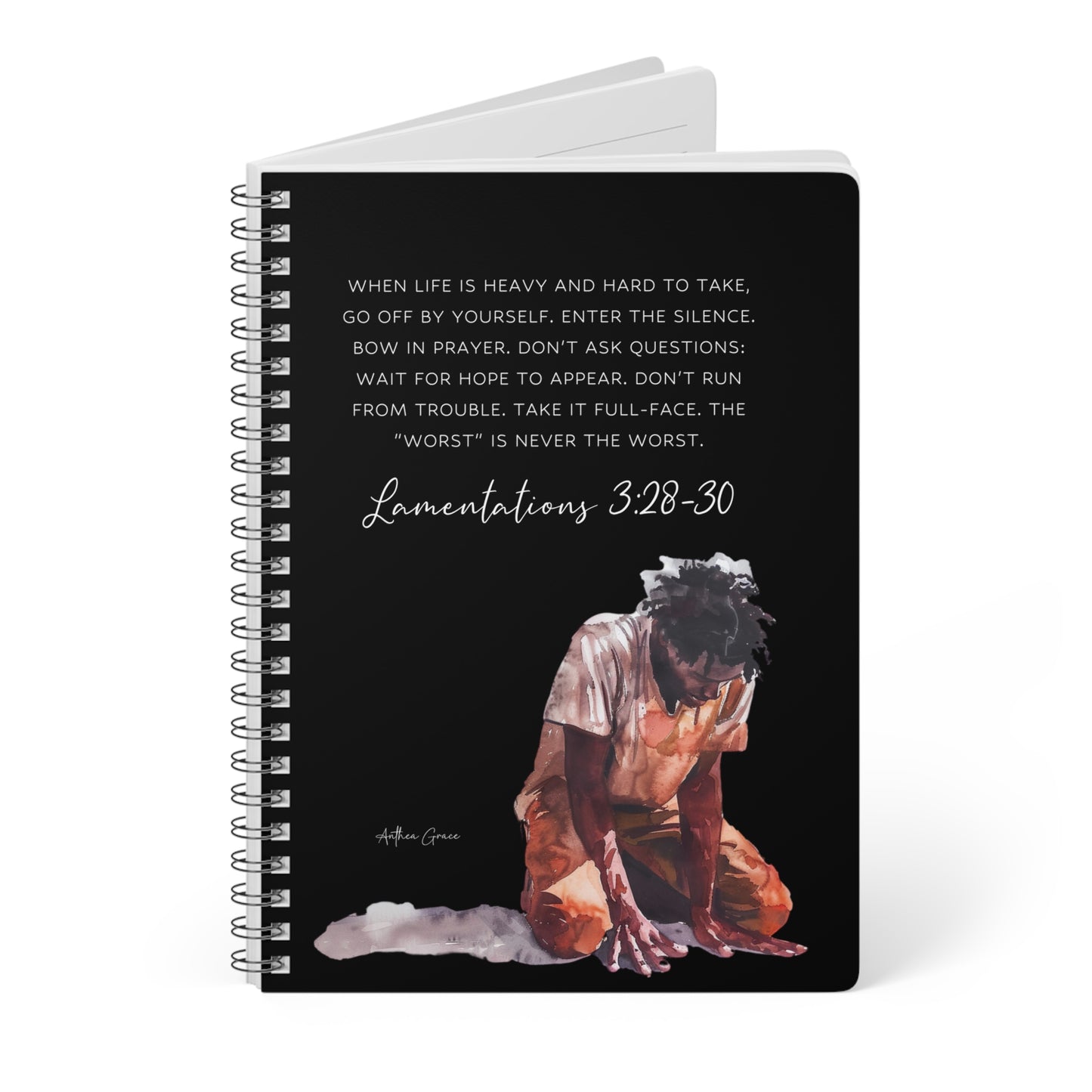 Lamentations 3:28-30 Spiral A5 Notebook