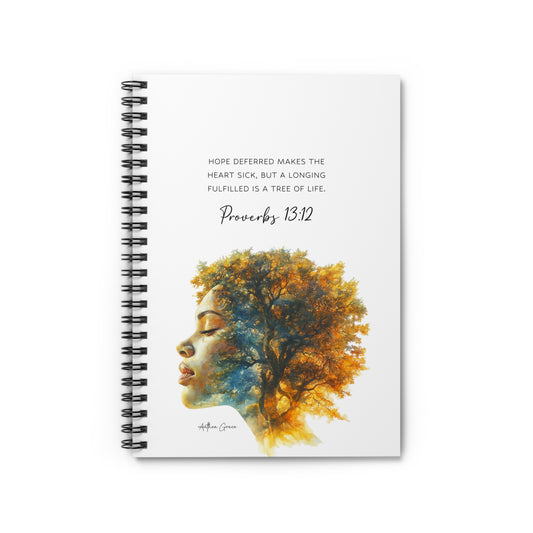 Copy of Inspirational Spiral Notebook - Proverbs 13:12 - Nature & Reflection