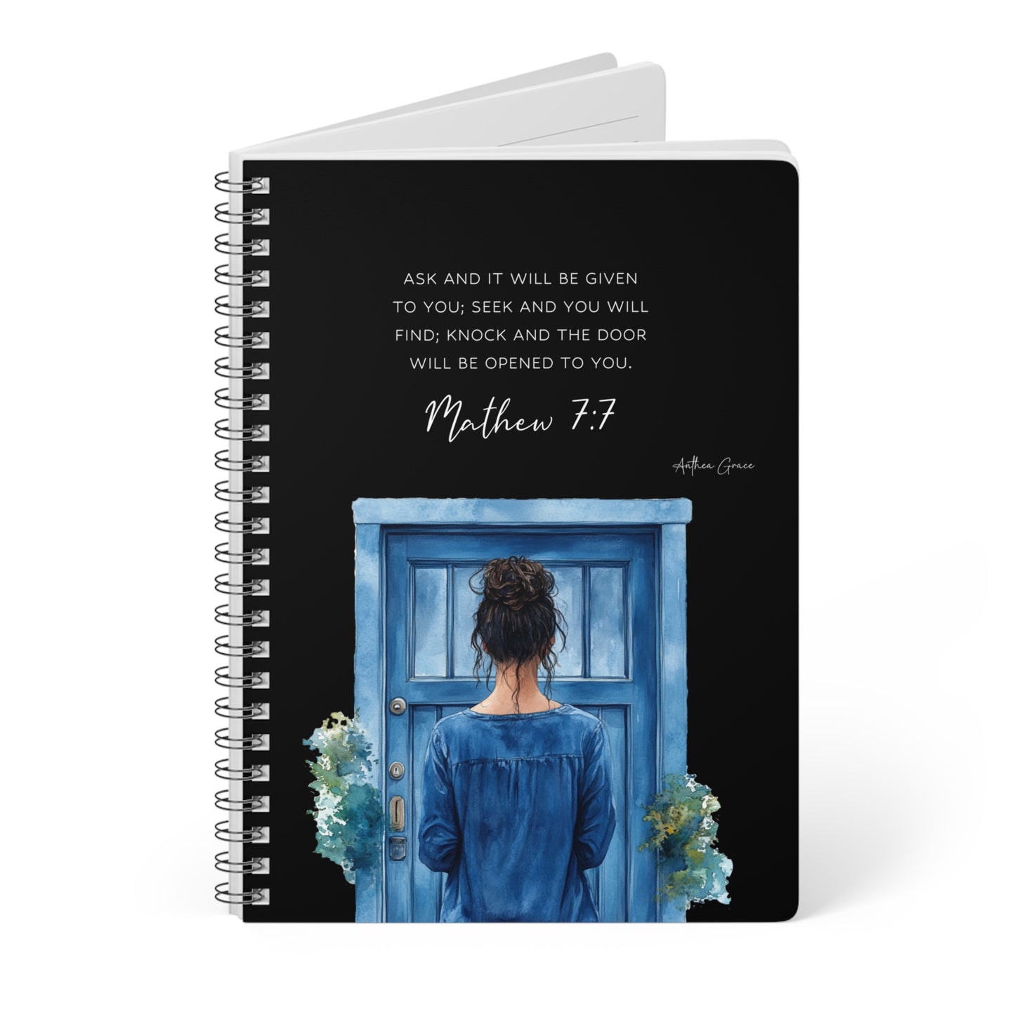 Mathew 7:7 Spiral A5 Notebook