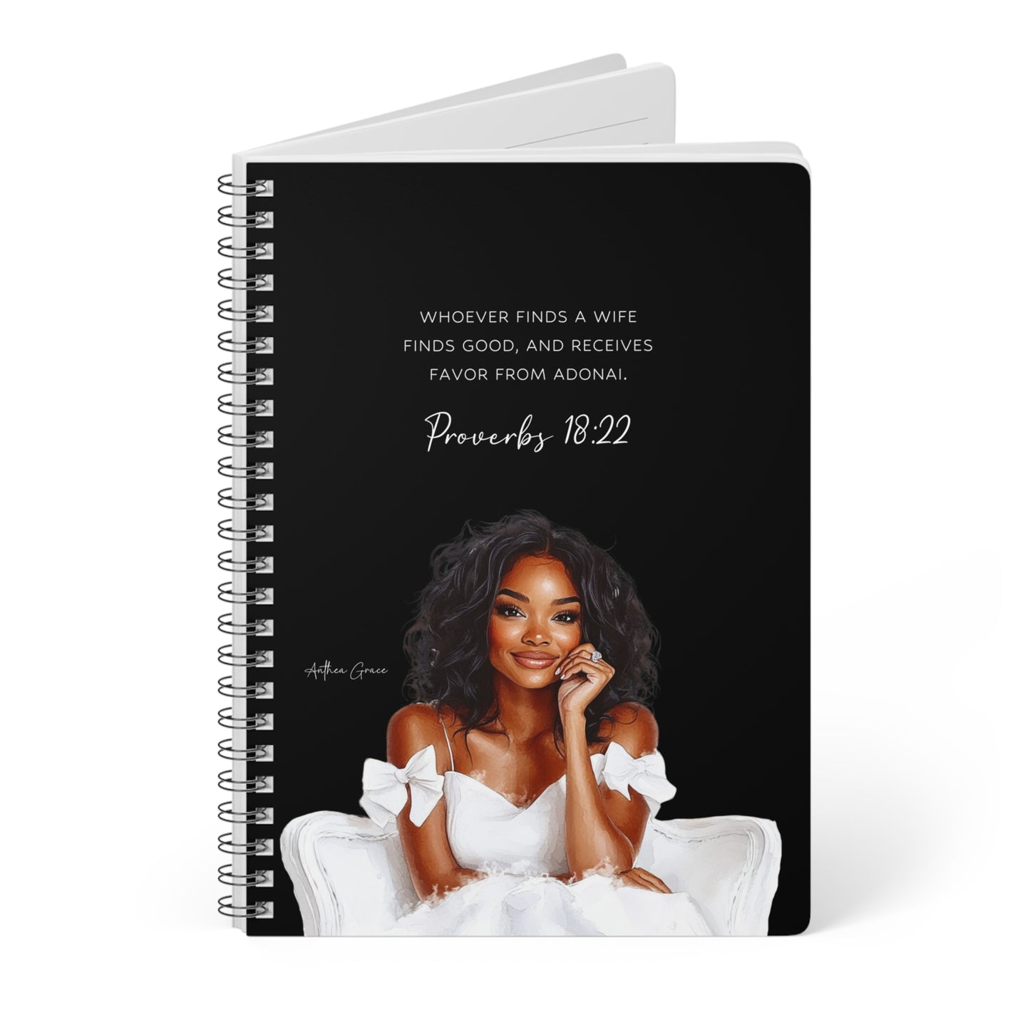 Proverbs 18:22 Spiral A5 Notebook