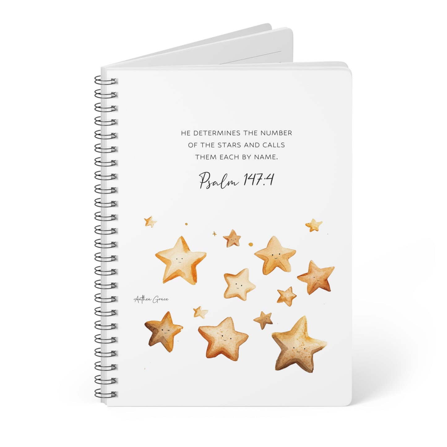 Psalm 147:4 Spiral A5 Notebook