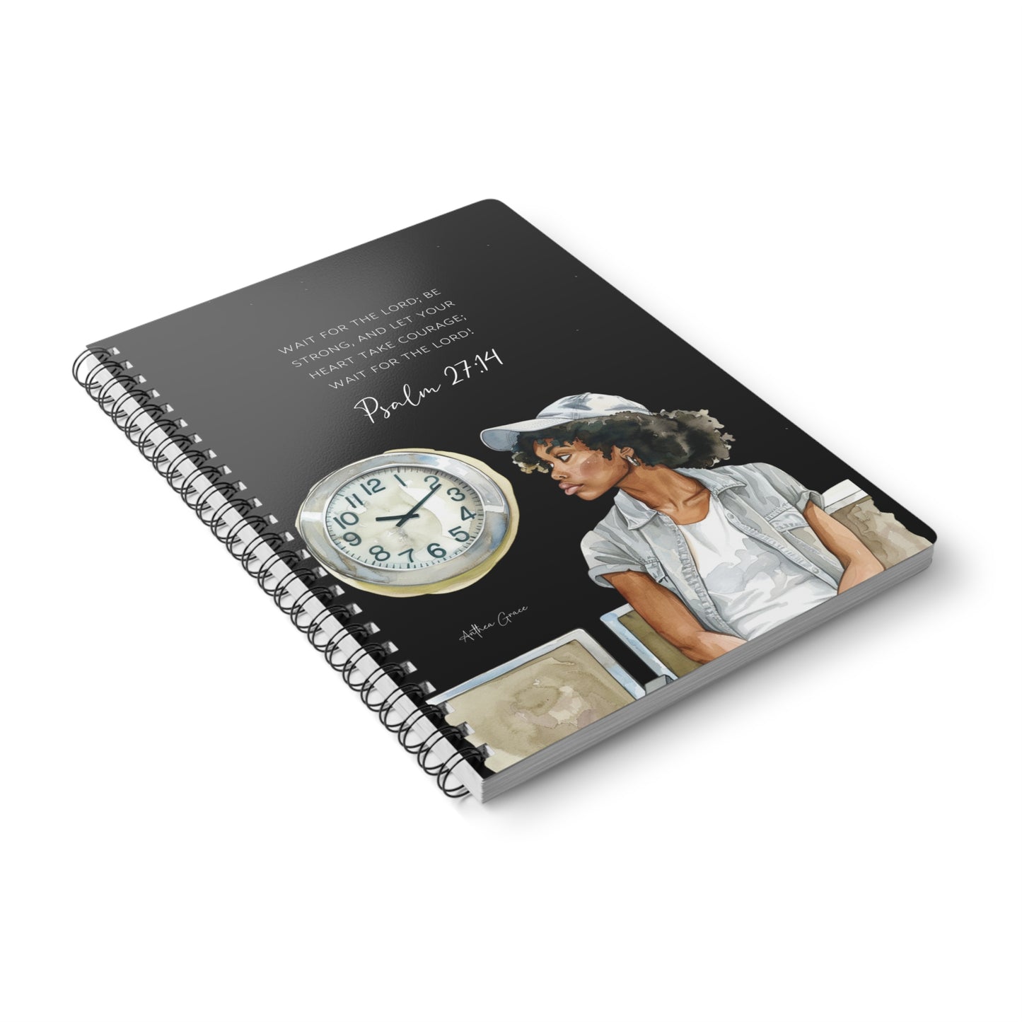 Psalm 27:14 Spiral A5 Notebook