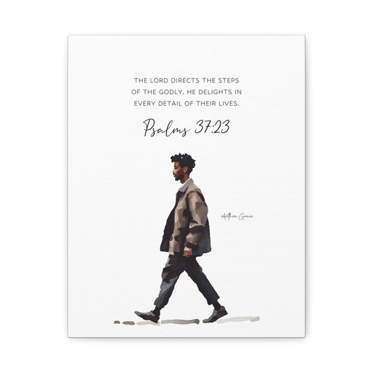 Psalms 37:23 Wall Art Canvas