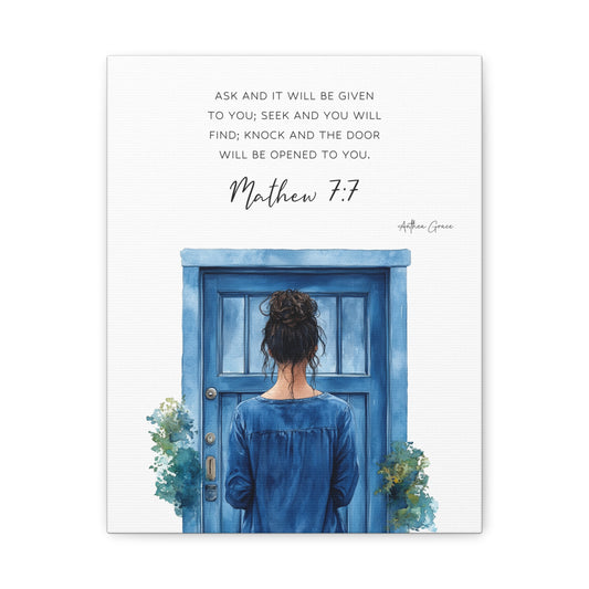 Mathew 7:7 Wall Art Canvas