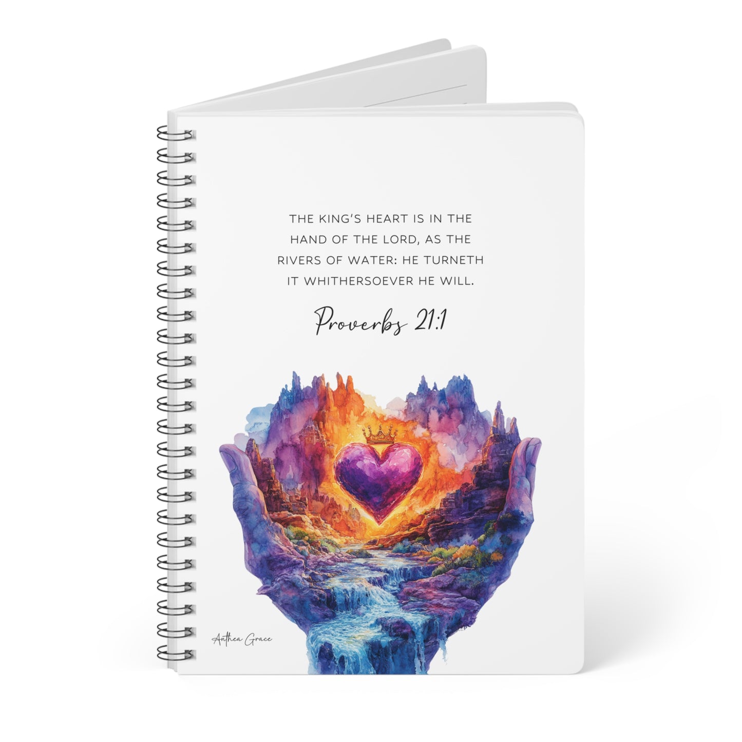 Proverbs 21:1 Spiral A5 Notebook