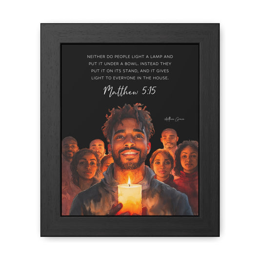 Framed Inspirational Poster, Bible Verse Wall Art, Modern Home Decor, Gift for Her, Relaxation Quote, Christian Art Print