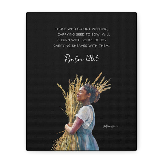 Inspirational Wall Art Canvas, Home Decor, Psalm 126:6, Motivational Gift, Faith-Based Artwork, Uplifting Home Accent
