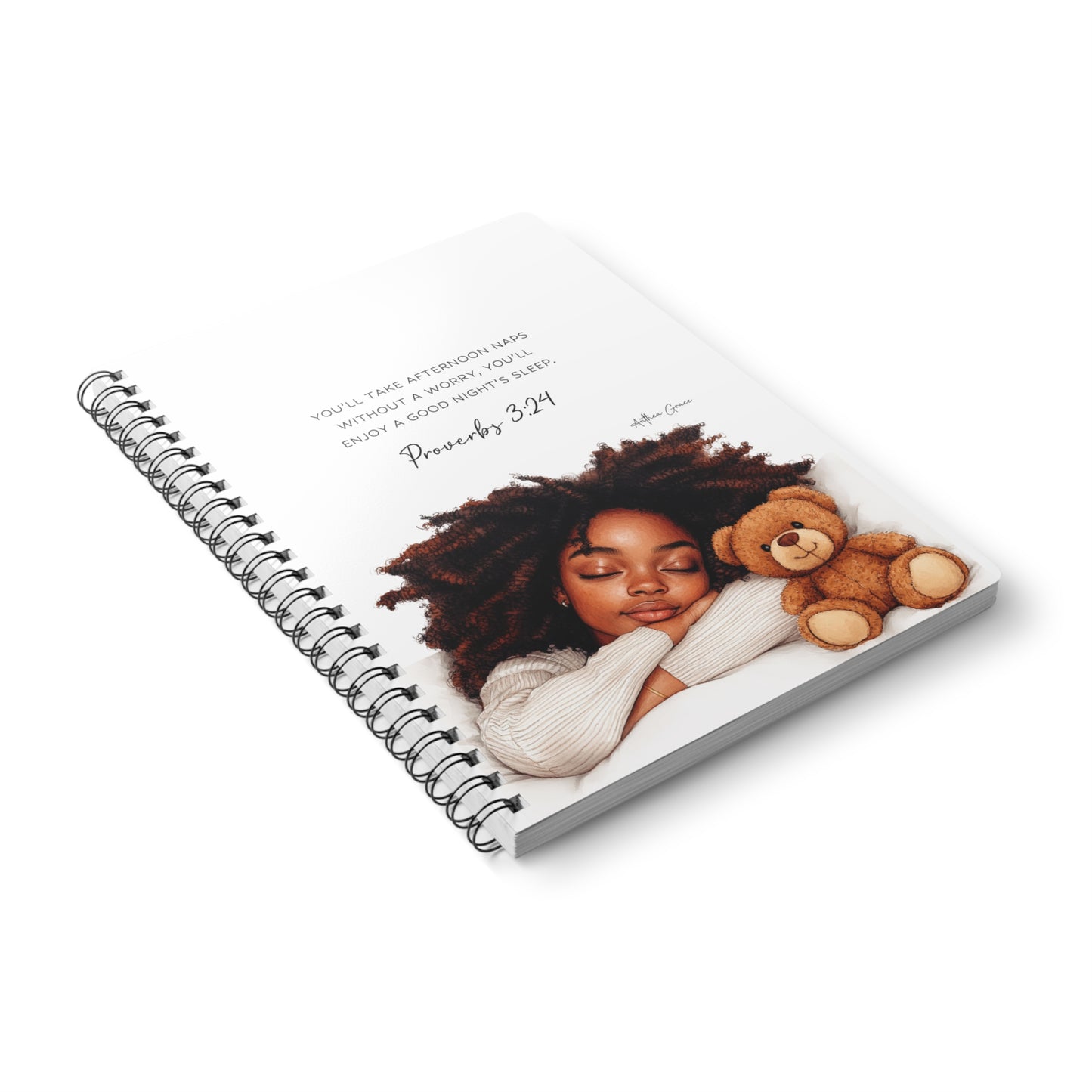 Proverbs 3:24 Spiral A5 Notebook
