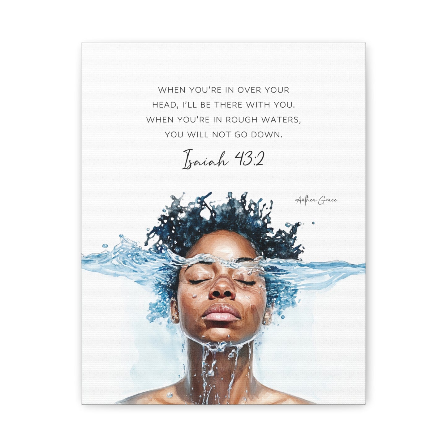 Isaiah 43:2 Wall Art Canvas