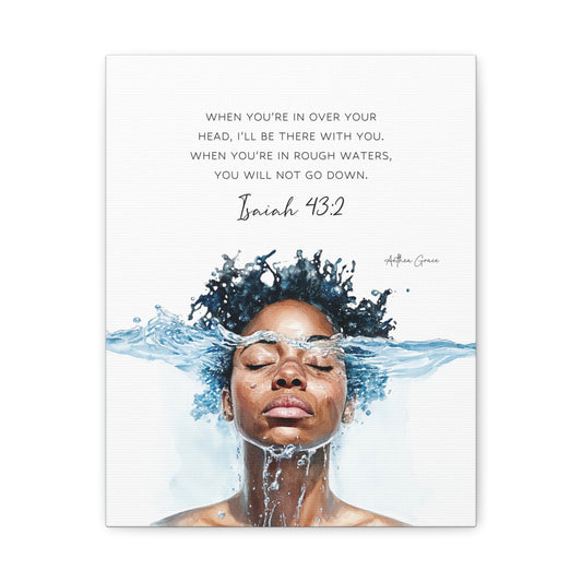 Isaiah 43:2 Wall Art Canvas