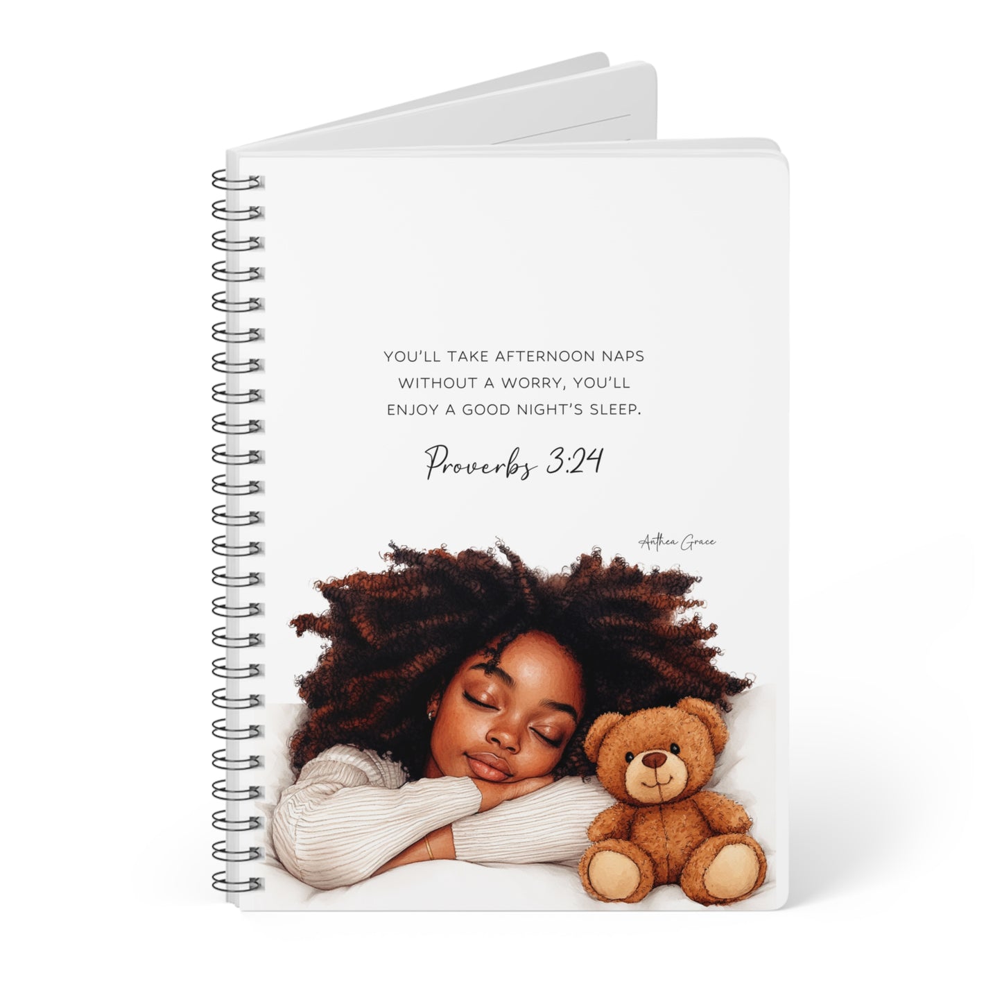 Proverbs 3:24 Spiral A5 Notebook