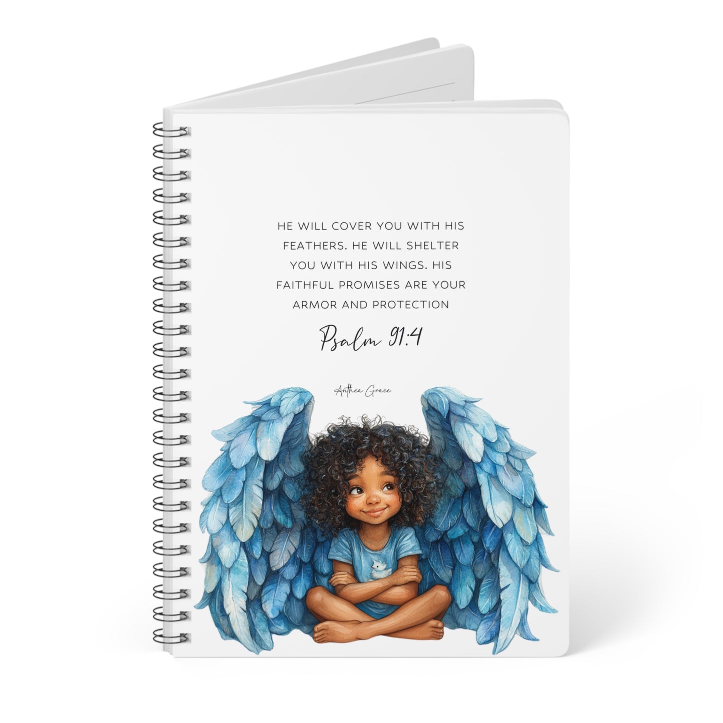 Psalm 91:4 Spiral A5 Notebook