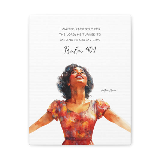 Psalm 40:1 Wall Art Canvas
