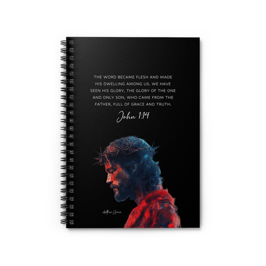 Copy of Inspirational Spiral Notebook - John 1:14 - Faith & Reflection