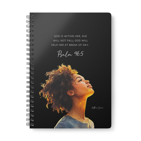 Psalm 46:5 Spiral A5 Notebook