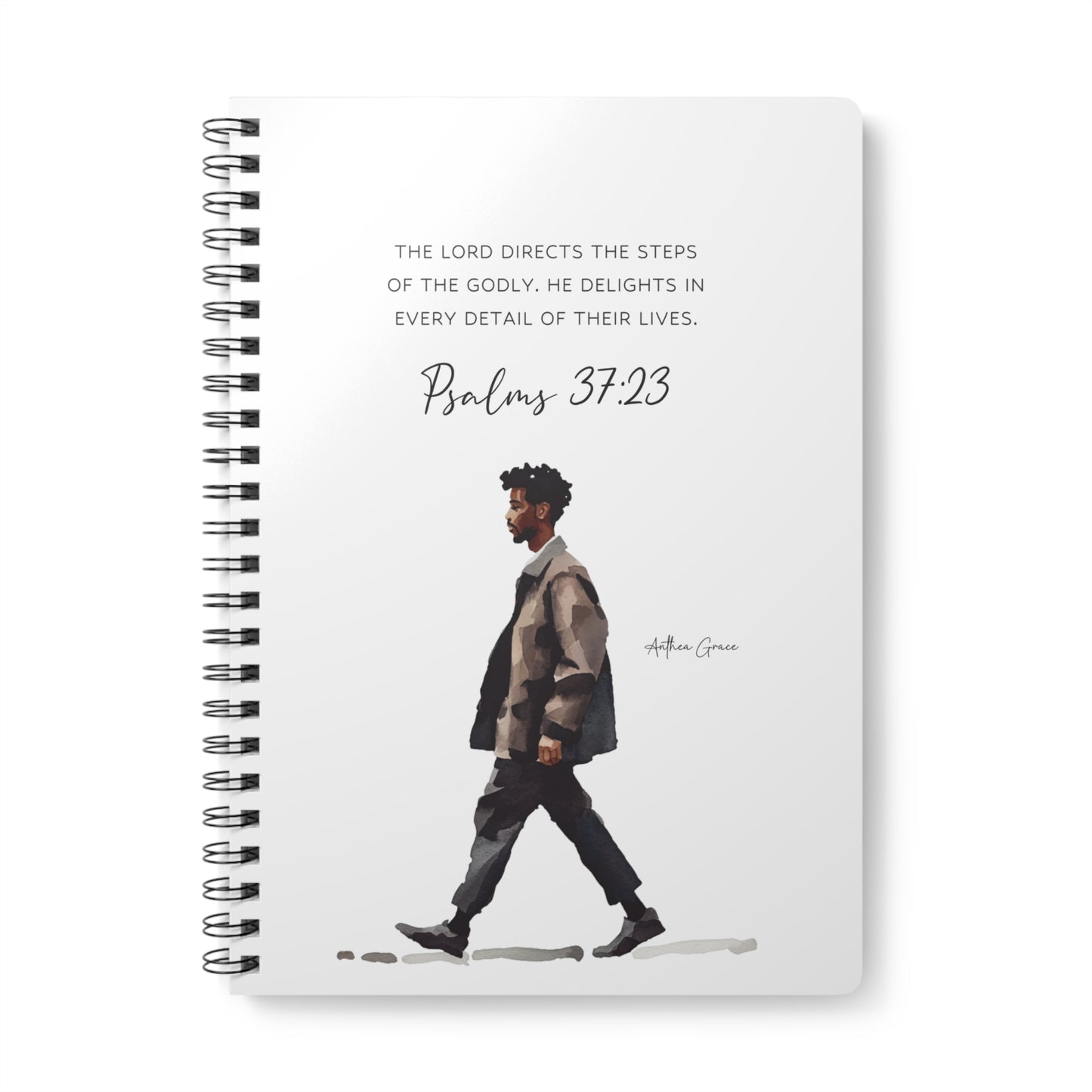 Psalms 37:23 Spiral A5 Notebook