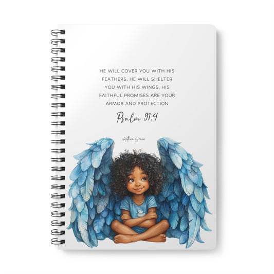 Psalm 91:4 Spiral A5 Notebook