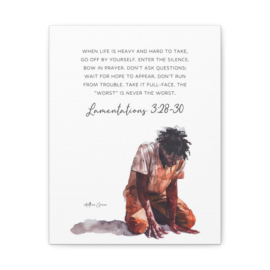Lamentations 3:28-30 Wall Art Canvas