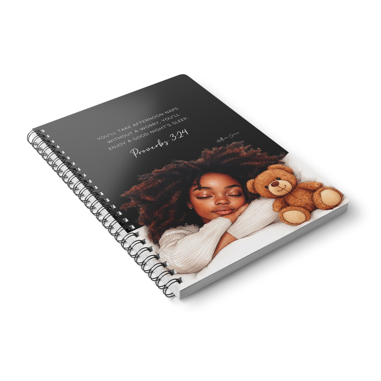 Proverbs 3:24 Spiral A5 Notebook