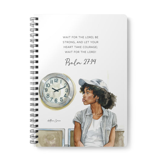 Psalm 27:14 Spiral A5 Notebook