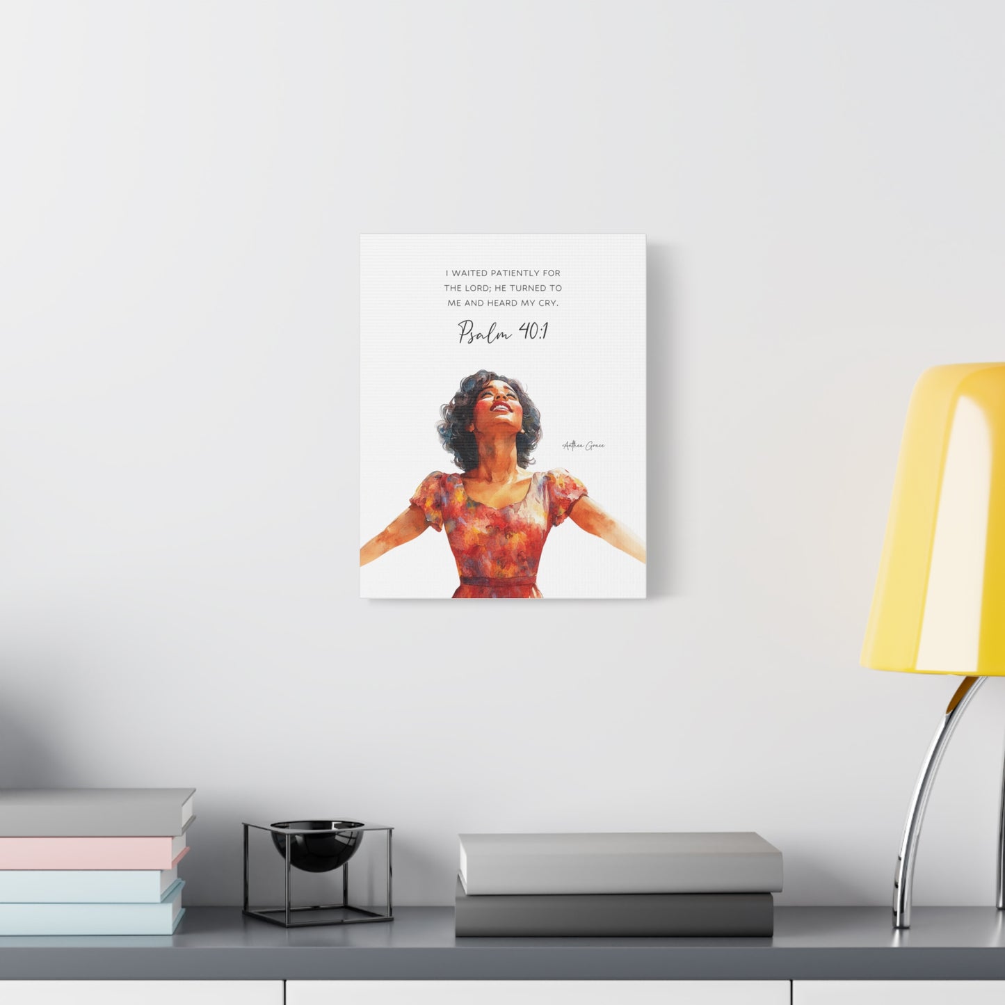 Psalm 40:1 Wall Art Canvas