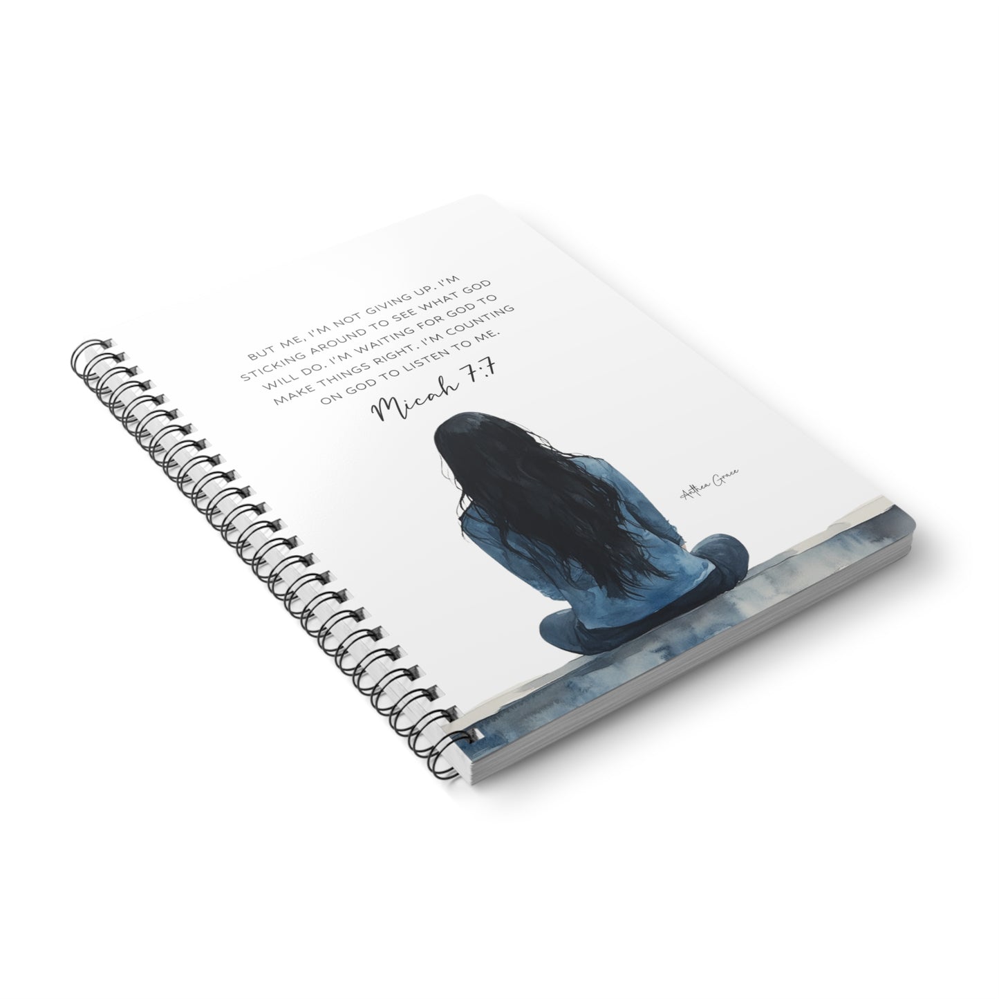Micah 7:7 Spiral A5 Notebook