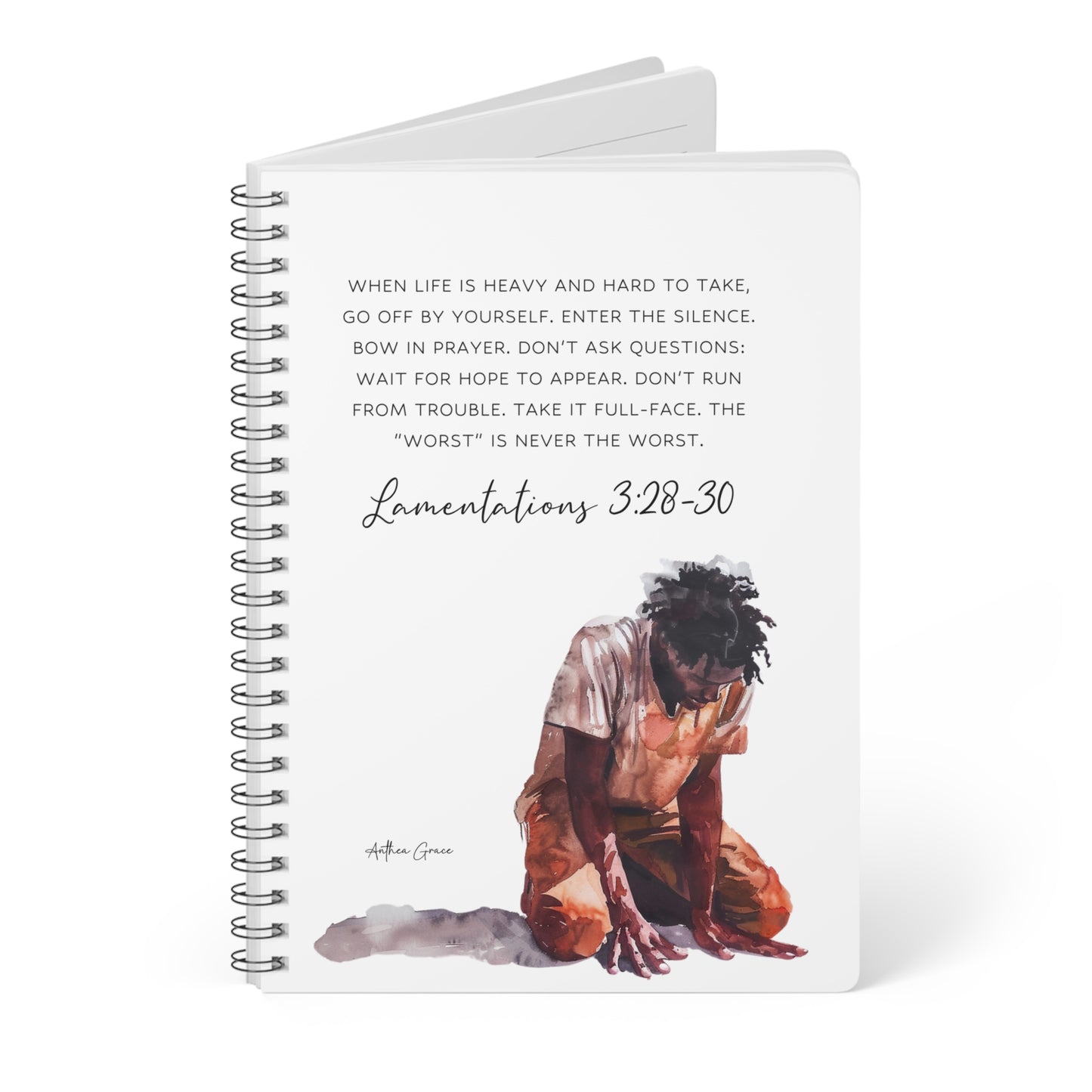 Lamentations 3:28-30 Spiral A5 Notebook