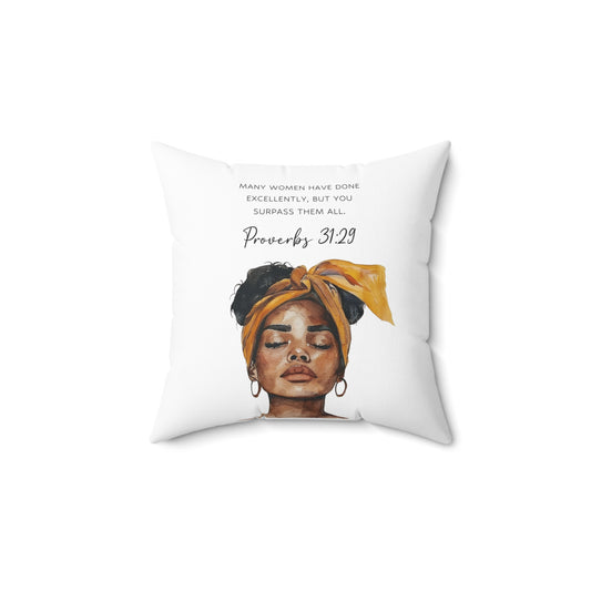 Proverbs 31:29 Cozy Decorative Pillow