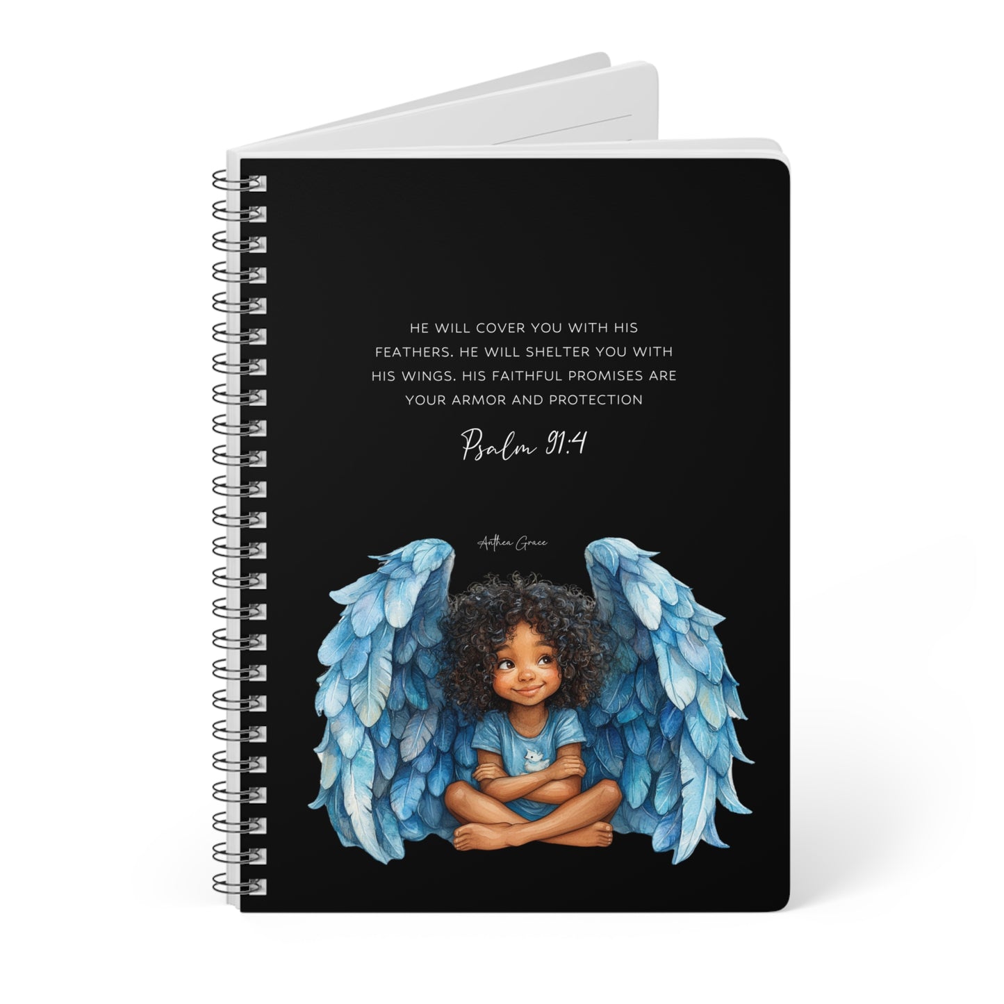 Psalm 91:4 Spiral A5 Notebook