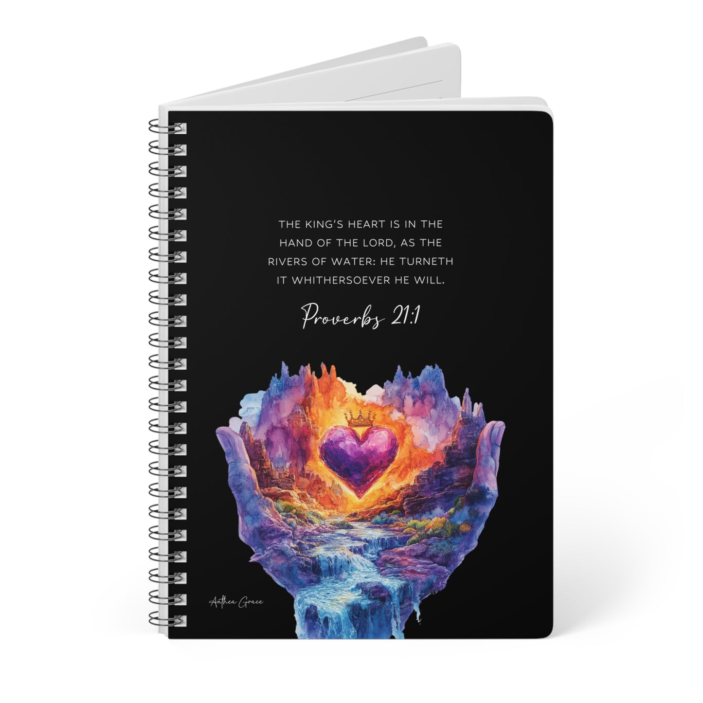 Proverbs 21:1 Spiral A5 Notebook