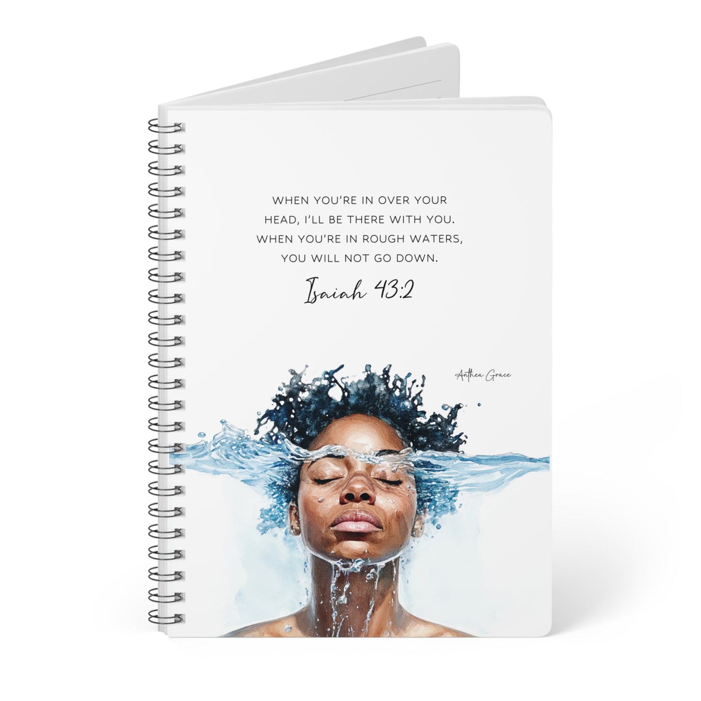 Isaiah 43:2 Spiral A5 Notebook