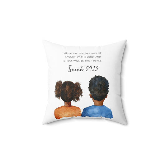 Isaiah 54:13 Cozy Decorative Pillow