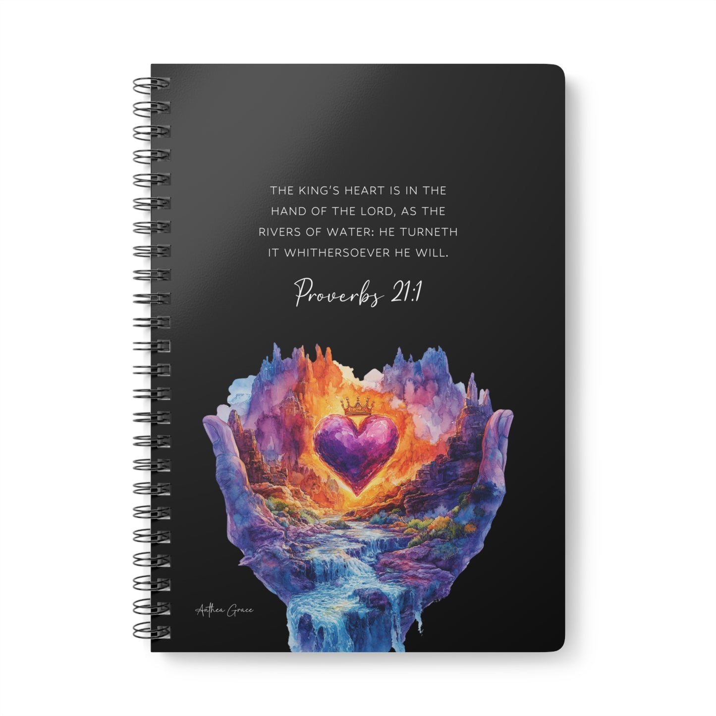 Proverbs 21:1 Spiral A5 Notebook