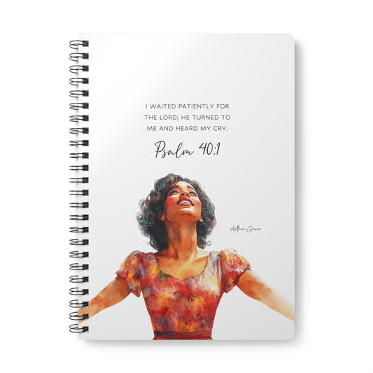 Psalm 40:1 Spiral A5 Notebook