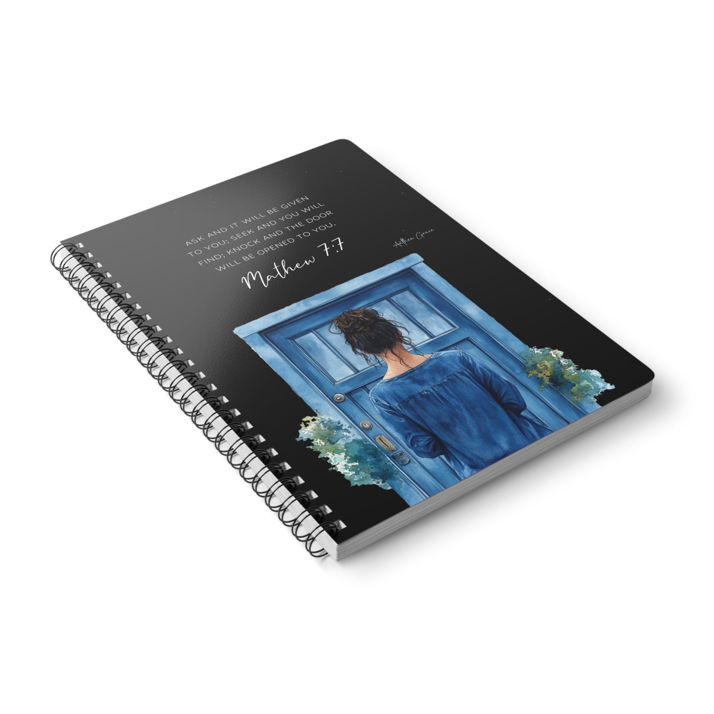 Mathew 7:7 Spiral A5 Notebook