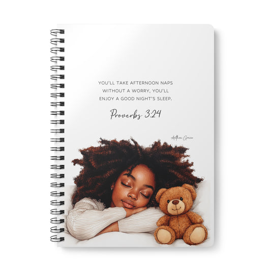 Proverbs 3:24 Spiral A5 Notebook