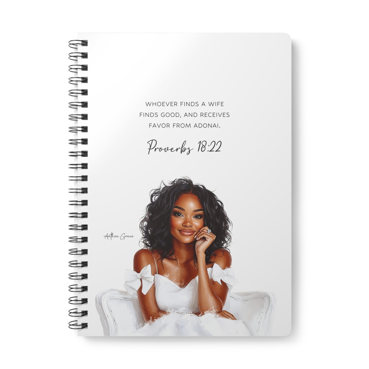 Proverbs 18:22 Spiral A5 Notebook