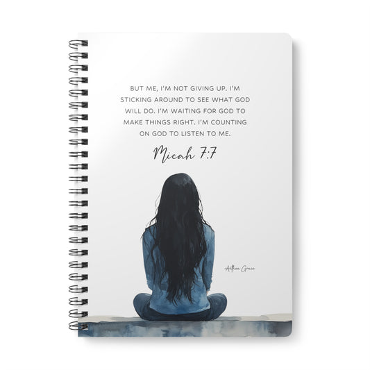 Micah 7:7 Spiral A5 Notebook