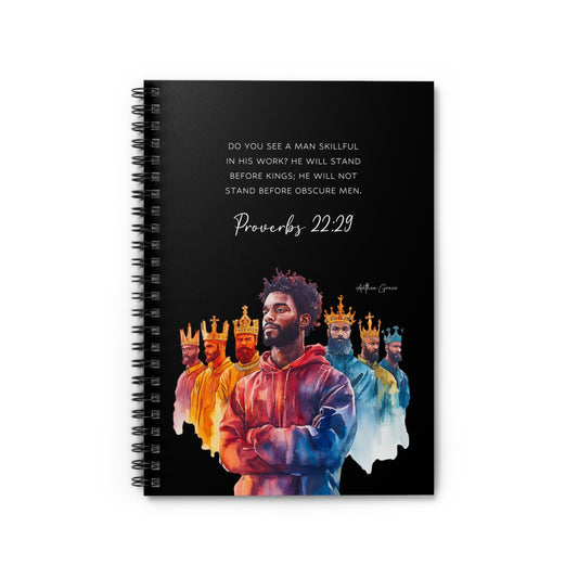 Copy of Inspirational Ruled Notebook - Proverbs 22:29, Motivational Journal, Writing Pad, Affirmation Notebook, Gift for Students, Creative Planner