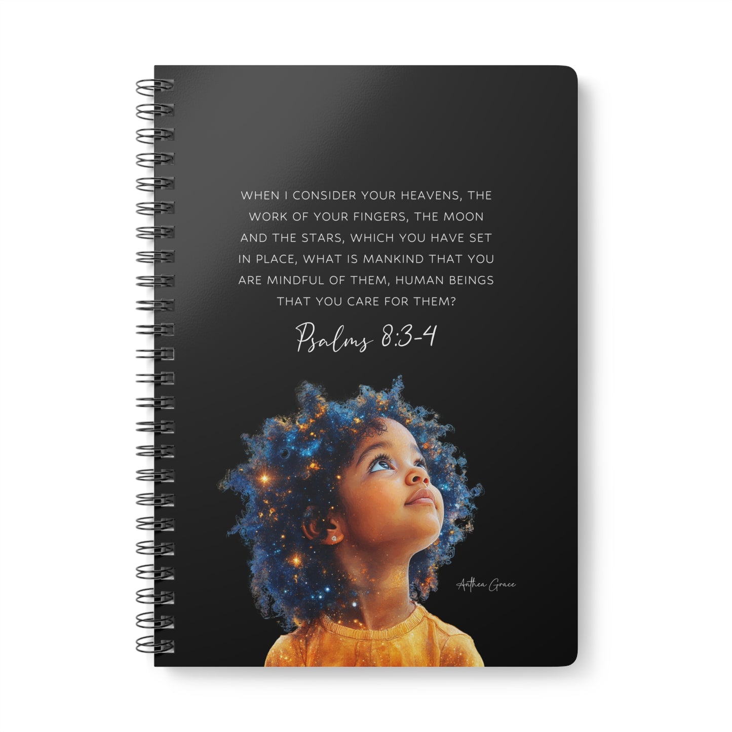 Psalms 8:3-4 Spiral A5 Notebook